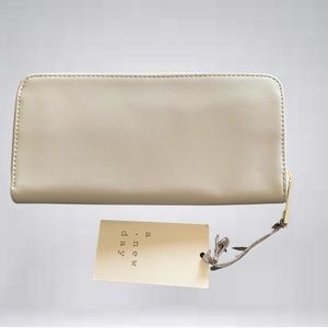 A New Day Beige Leather Wallet- NEW